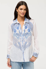 Relaxed Button Down Shirt in White view 2