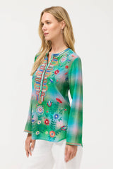 Vintage Henley Tunic in Uma Plaid view 2