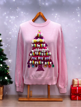 Queen of Sparkles - Sweater - Light Pink Knit Bon Bons