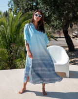 Palm Springs Kaftan: Shoreline Blue / OS