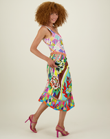 ME369 Vanessa Flower Printed Midi Skirt — view 2