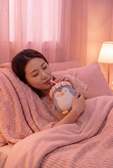 Flora the Penguin Fuzzie Plush Tumbler, lifestyle
