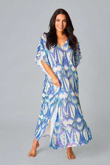 blue atlas dresses Queen Of The Sea sequin prom gown Sweetheart Neckline A-Line Wedding Pick a Size:S formal events