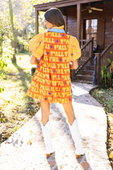 Queen Of Sparkles - Blue & Orange Sequin Sleeve Howdy