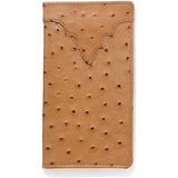 Ostrich Print Checkbook Wallet in Peanut