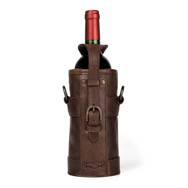 Campaign - Collection - Leather Wine Tote - Smoke