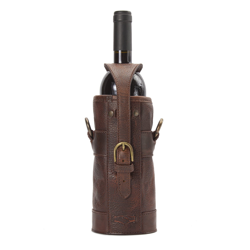 Campaign - Collection - Leather Wine Tote - Whiskey