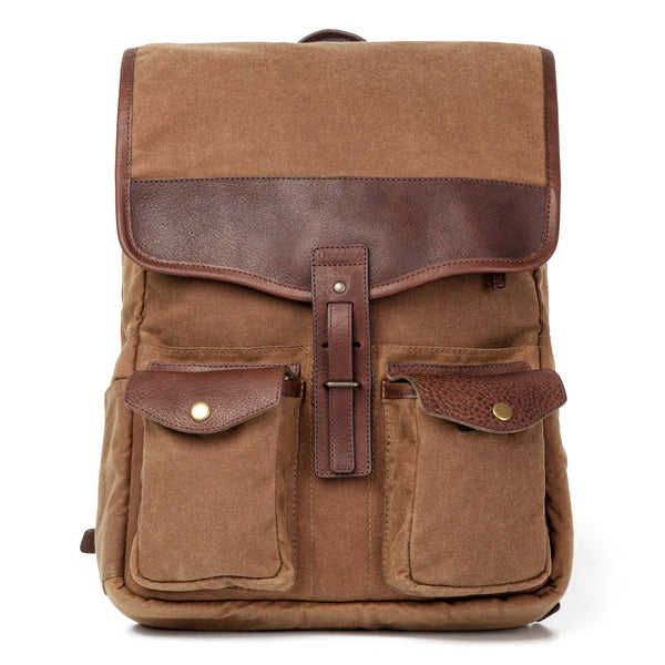 Campaign - Collection Waxed Canvas Backpack Smoke / Brown