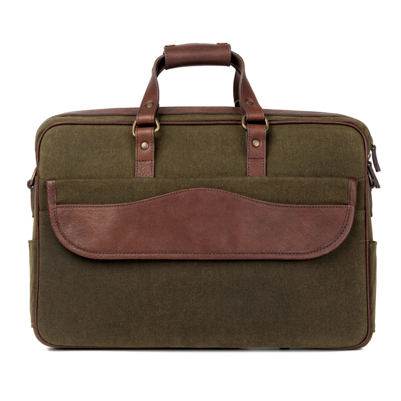 Campaign - Collection - Waxed Canvas Briefcase - Smoke