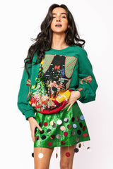 Queen of Sparkles - Green Christmas Living Room Sweatshirt