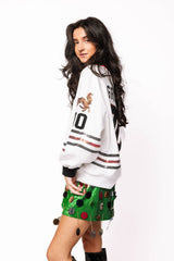 Queen of Sparkles - White Clark Griswold Jersey Sweatshirt