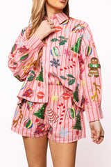 Queen of Sparkles - Light Pink & Red Stripe Christmas Icons