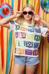 Queen of Sparkles - White Papel Picado Tee