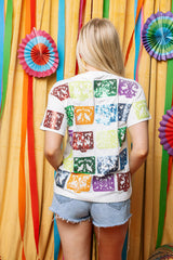 Queen of Sparkles - White Papel Picado Tee