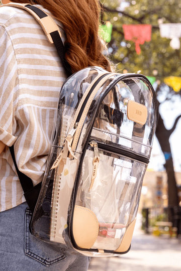 Jon Hart Design Clear Backpack Lilac Webbing