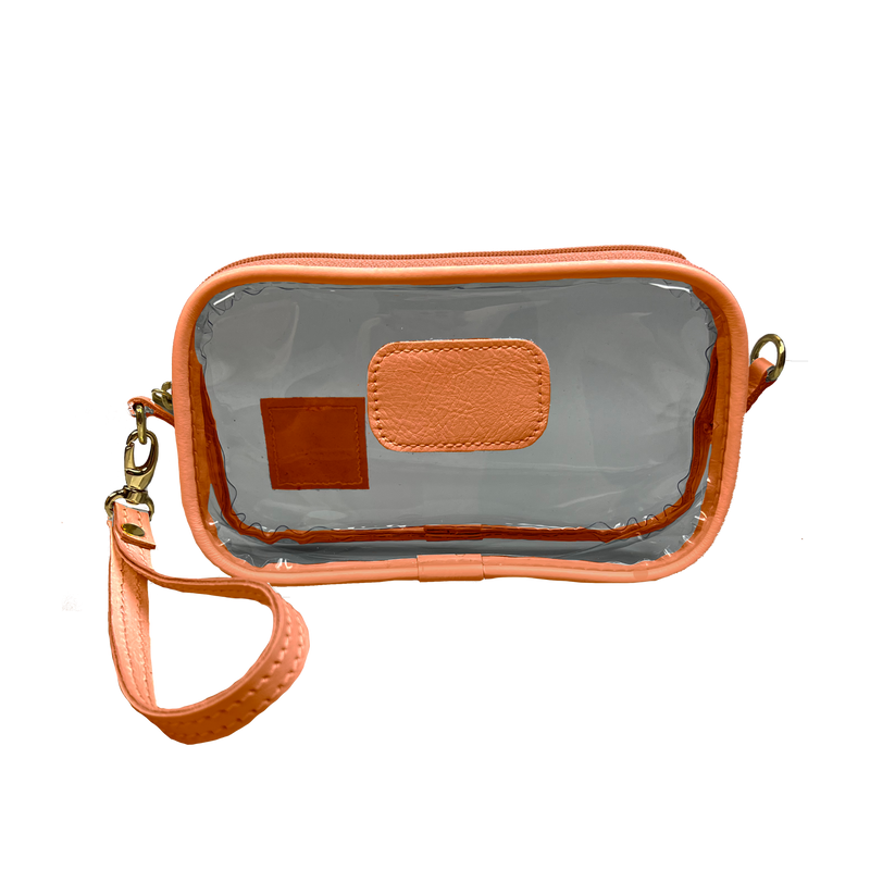 Jon Hart Design - Clear Wristlet - Orange Leather