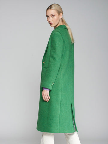 green emerald velvet dress Elegant Simple Double Breasted Warm Coat 2953 1-Green / M