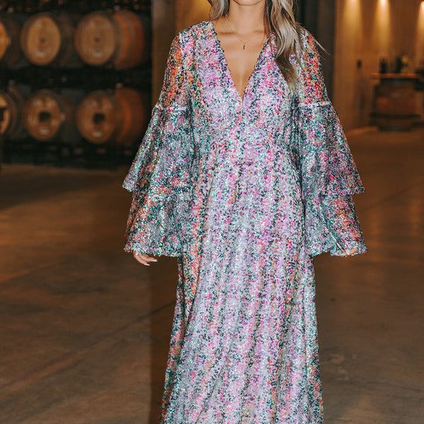 BuddyLove Colette Long Sleeve Maxi Dress - Flash