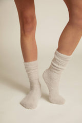 Faceplant Dreams - Soft Fuzzy Lounge Socks: Fog