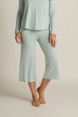 Faceplant Dreams - Wide-leg Capri Pant: Sage / Large