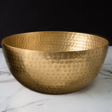 India Handicrafts Inc - Golden Hammered Aluminum Bowl