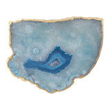 Blue Agate Slab with Gold Edge by Creative Co-op
