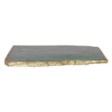 Blue Agate Slab with Gold Edge by Creative Co-op