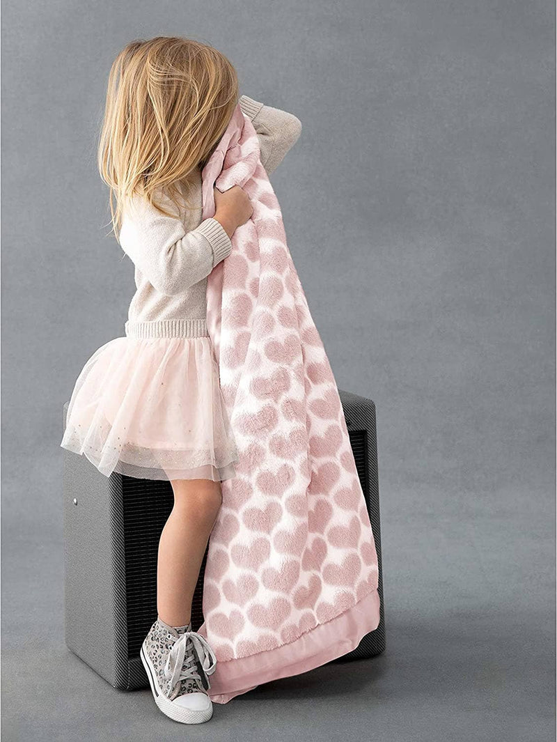 Little Giraffe - Luxe™ Heart Army Baby Blanket: Silver