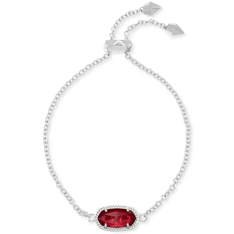 Kendra Scott - Elaina Silver Adjustable Chain Bracelet Berry