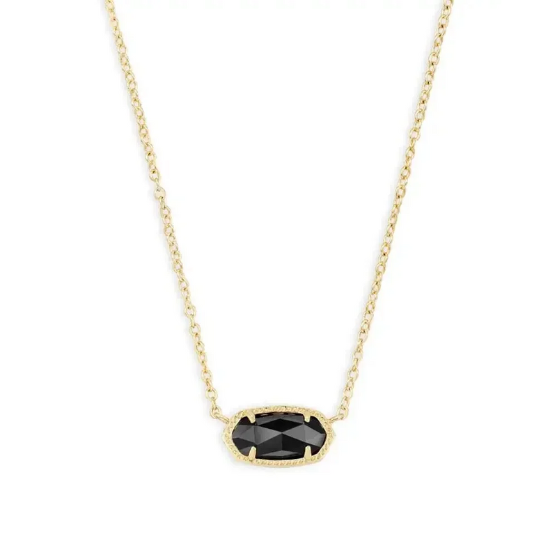 Kendra Scott - Elisa Gold Pendant Necklace - Black