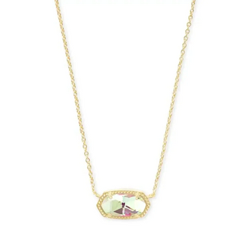 Elisa gold pendant necklace in white kyocera opal online