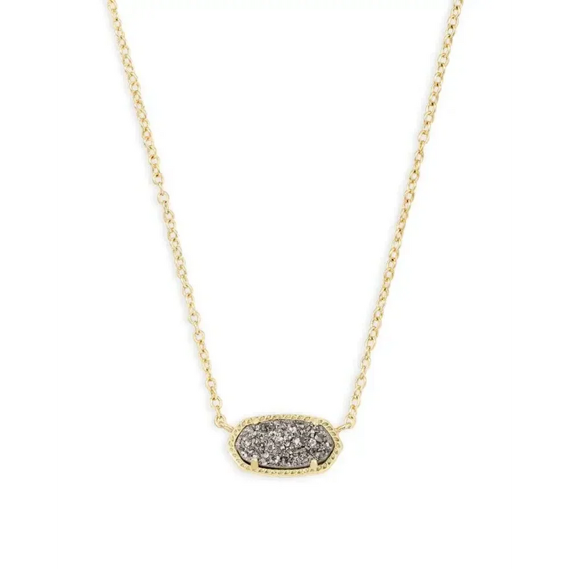 Kendra Scott - Elisa Gold Pendant Necklace - Platinum Drusy