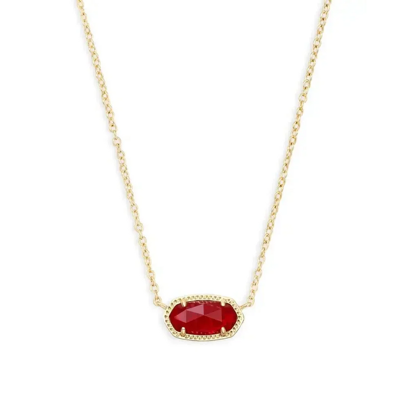 Kendra Scott - Elisa Gold Pendant Necklace - Ruby Red