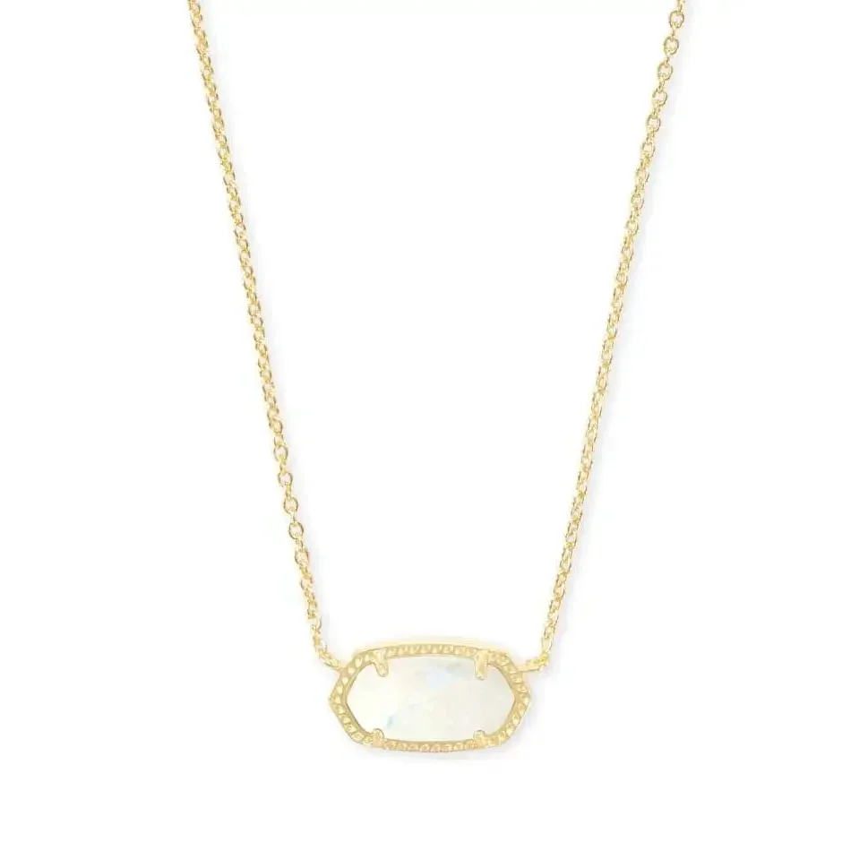 Elisa gold pendant necklace in white pearl on sale
