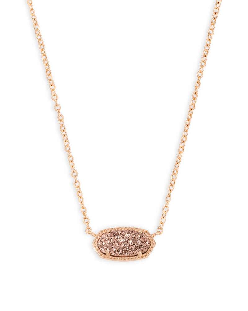 Kendra Scott - Elisa Pendant Necklace In Rose Gold Drusy