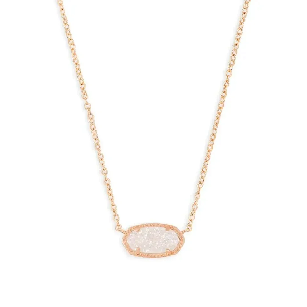 Elisa pendant necklace in rose gold drusy outlet