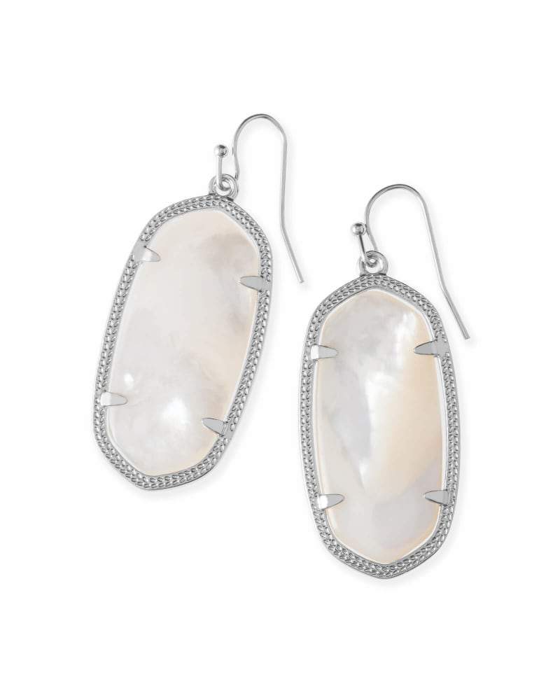 Kendra Scott - Elle Drop Earrings In Silver - Ivory Mother