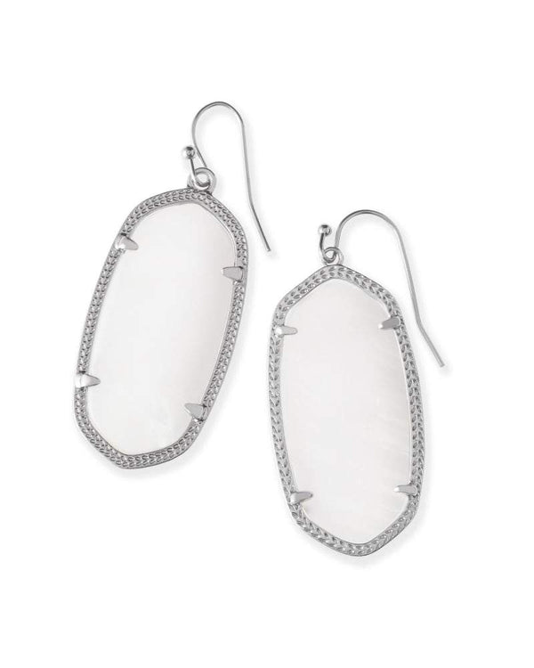 Kendra Scott - Elle Drop Earrings in Silver - White Mother of Pearl