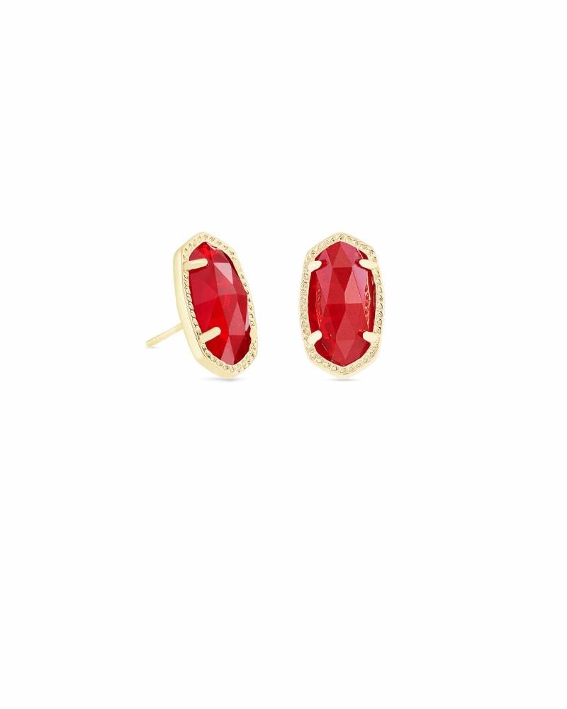 Kendra Scott - Ellie Gold Stud Earrings - Ruby Red