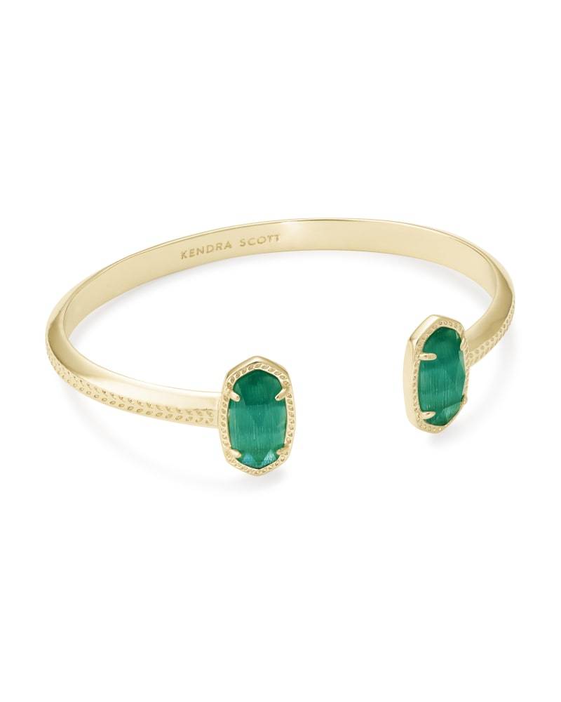 Kendra Scott - Elton Gold Cuff Bracelet Emerald Cats Eye