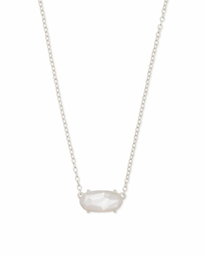 Kendra Scott - Ever Silver Pendant Necklace Ivory Mother
