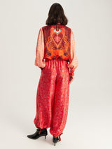 ME369 Sola Red Aura Puff-Sleeve Shirt — view 3