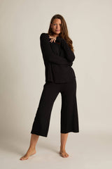Faceplant Dreams - Wide-leg Capri Pant: Aqua Mist / Large
