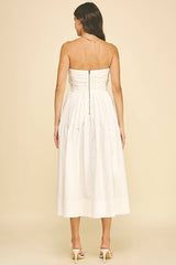 SHIRRING DETAILED SLEEVELESS MIDI DRESS - 6608D: COBALT BLUE / M