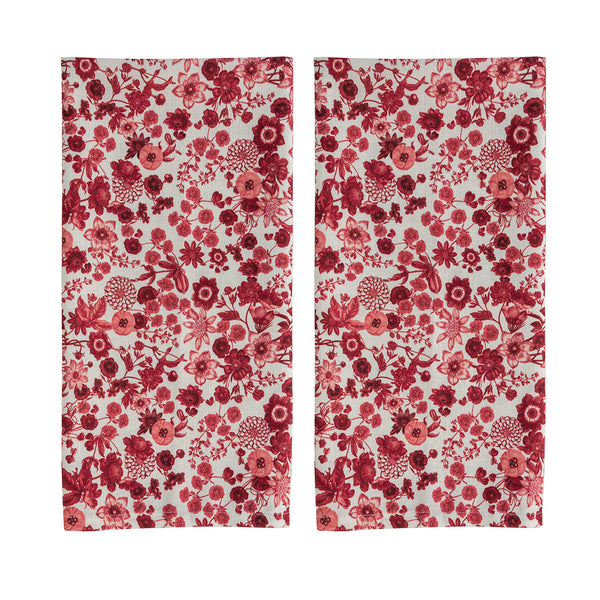 Juliska - Misc - Field Of Flowers Kitchen Towel Set 2 - Ruby