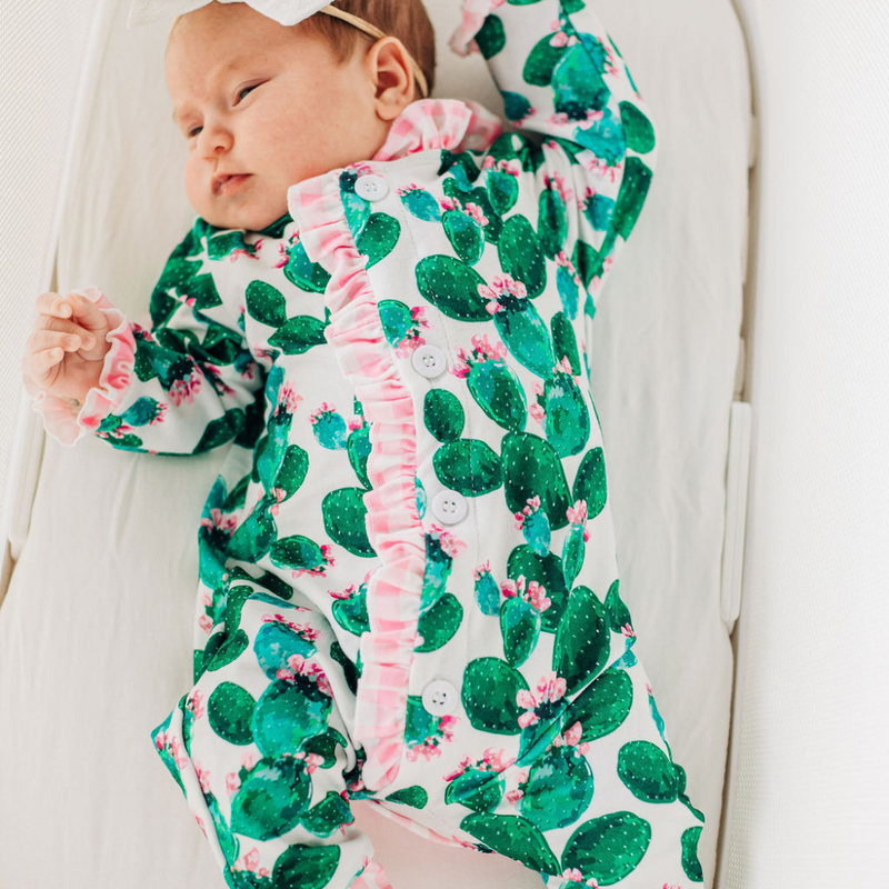 Sugar Bee Clothing - Floral Cactus - Ruffle Buttflap