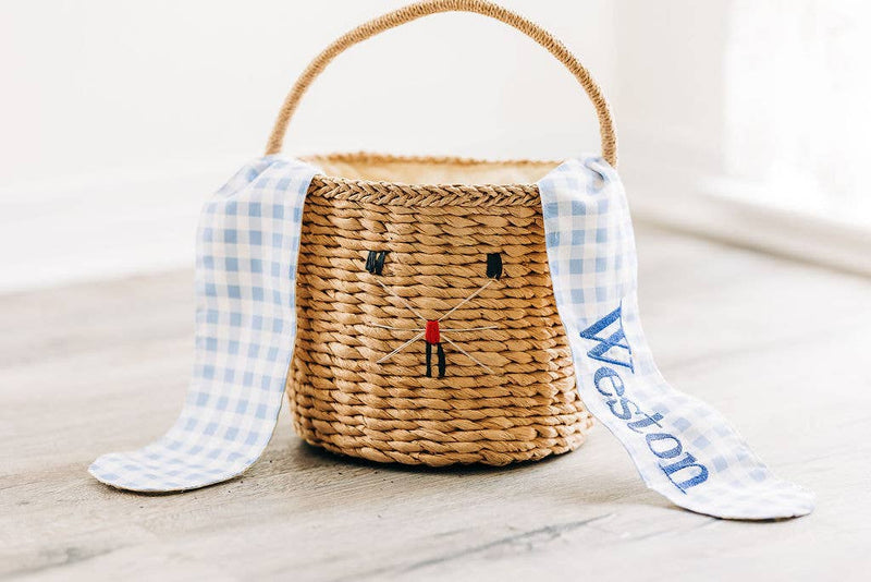 Sugar Bee Clothing - Gingham Kids Easter Basket - Blue