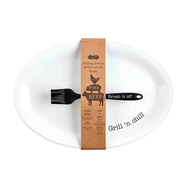 Mudpie - Dish - Grill Platter and Brush Set