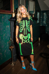 Queen of Sparkles - Black & Iridescent Green Skeleton Body