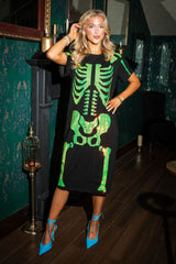 Queen of Sparkles - Black & Iridescent Green Skeleton Body